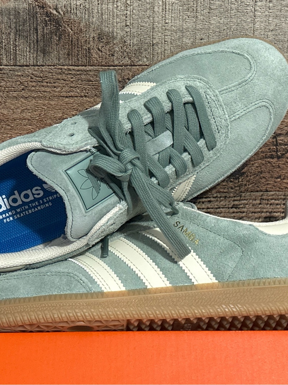 adidas Samba Suede Sneakers - Seafoam Green / White / Gum - Picture 4 of 6